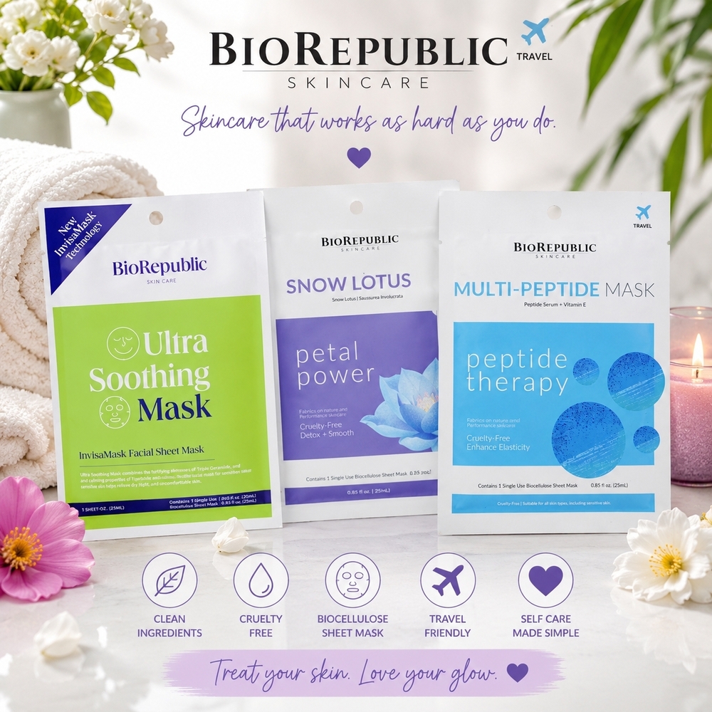 Skincare Mask 3pc Bundle By BioRepublic | Women Men Skincare Masks Set